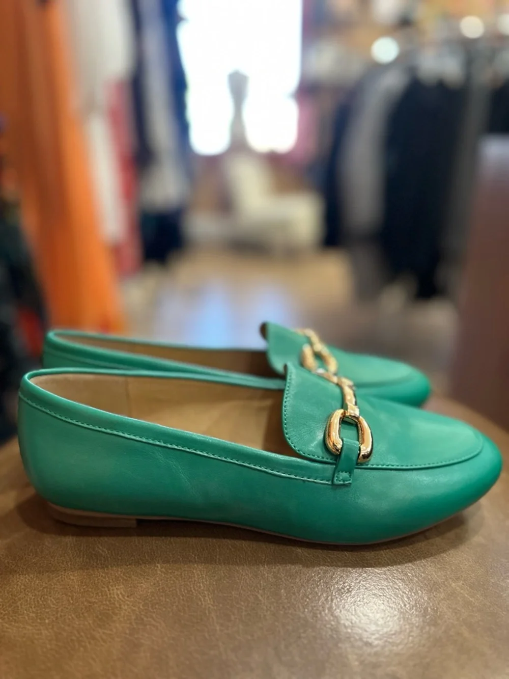 Talbots Green Leather Horsebit Loafers new without tags size 8.5 - Picture 6 of 8